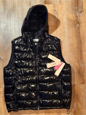 Calvin Klein Men’s Sorona Aura Shinny Puffer Jacket Deep Jet Black XL NWT $150